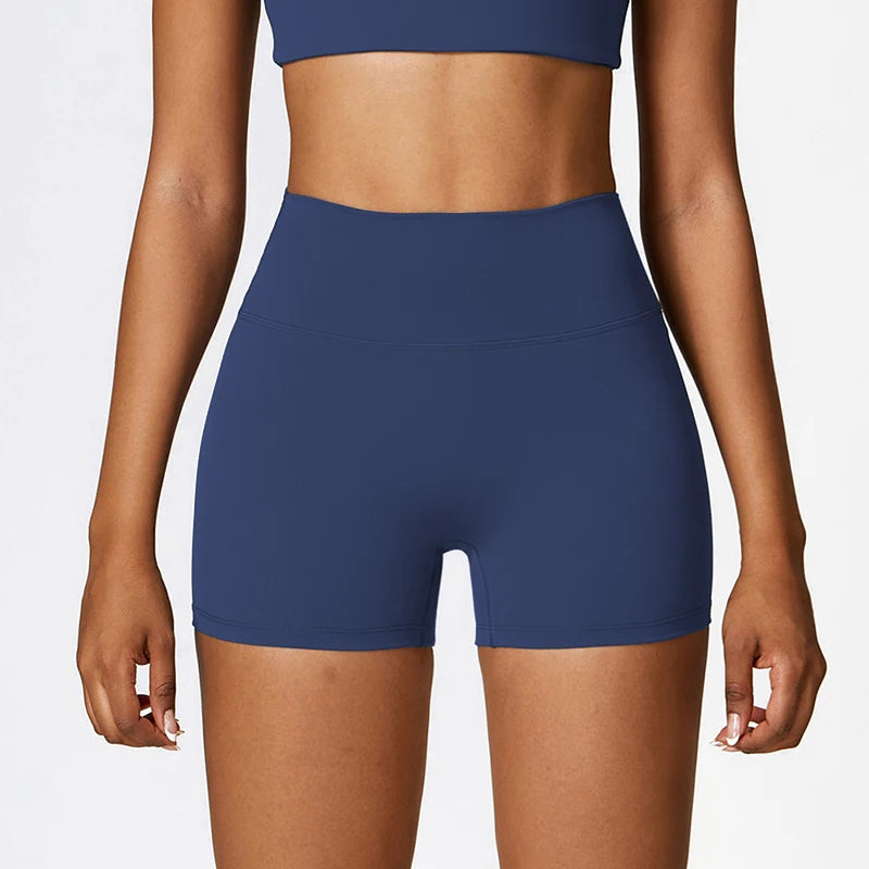 High-Waist Women’s Yoga Shorts – Tummy Control & Hip-Lifting 3-Point Fit