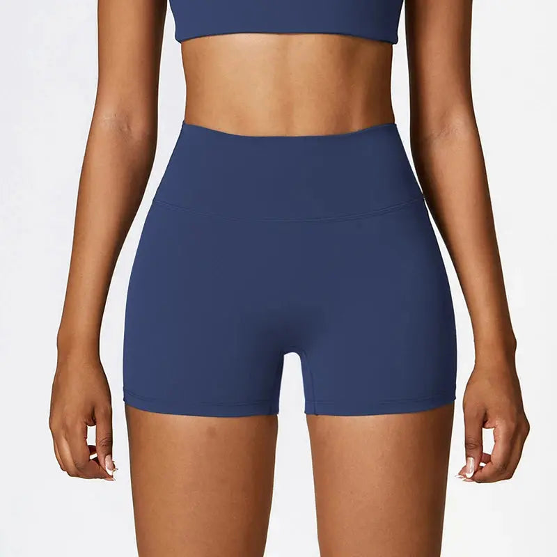 High-Waist Women’s Yoga Shorts – Tummy Control & Hip-Lifting 3-Point Fit