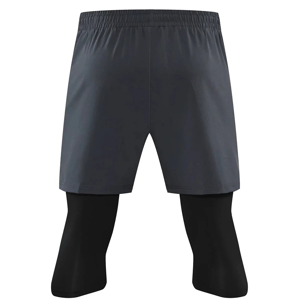 Men’s 2-in-1 Compression Workout Shorts – Quick-Dry Cropped Training Pants