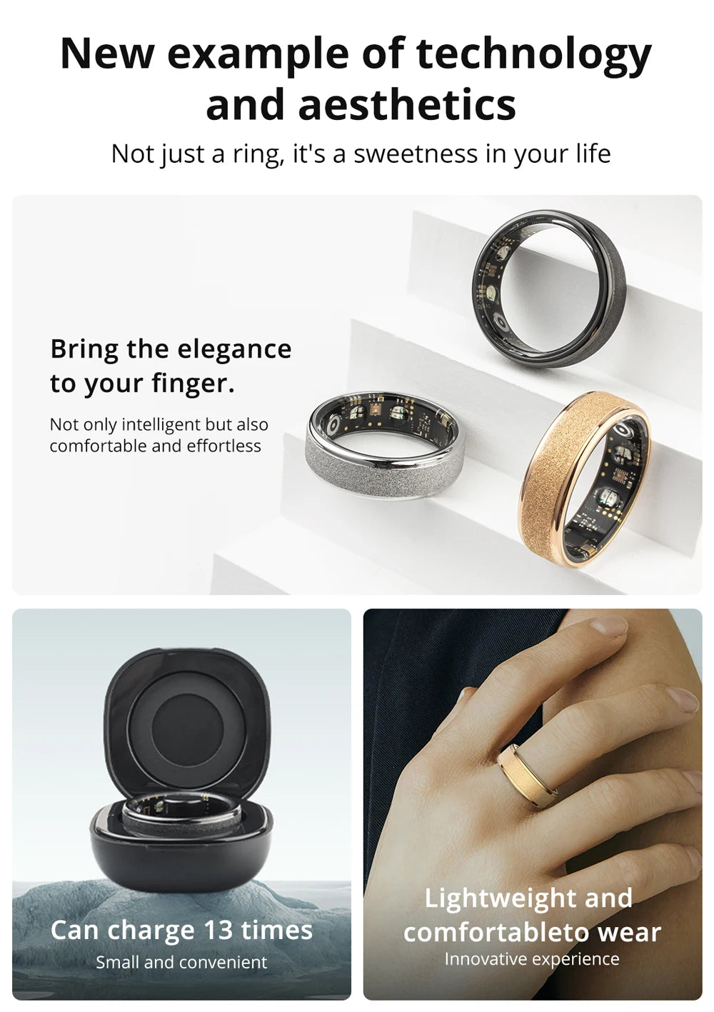 COLMI R10 Smart Ring – Health & Sleep Monitor with Charging Case