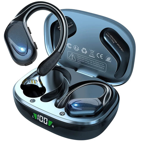 Bluetooth 5.3 Wireless Earphones – Noise-Reducing Sports Headset with Mic
