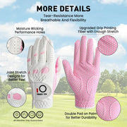 Women's golf gloves – All-Weather Grip, Pair for Both Hands (S/M/L)
