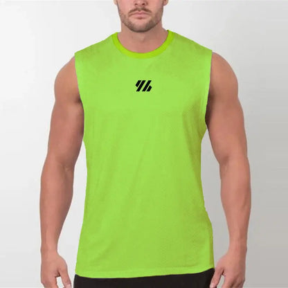 Men’s Sleeveless Gym Tank Top – Quick-Dry Mesh Muscle Workout Shirt