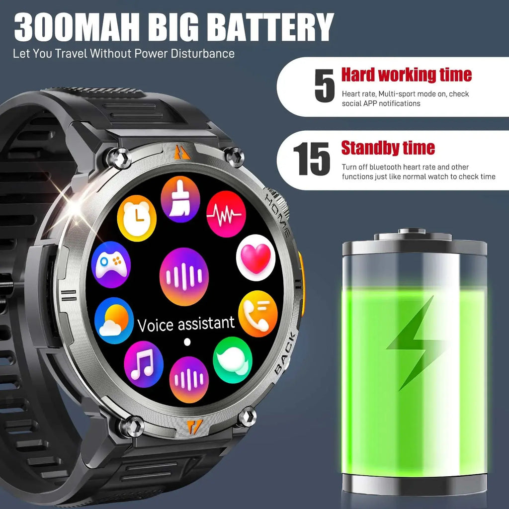 EIGIIS KE3 Smart Watch – Bluetooth Call, Health Monitor, Full Touchscreen PeakPursuitFitness