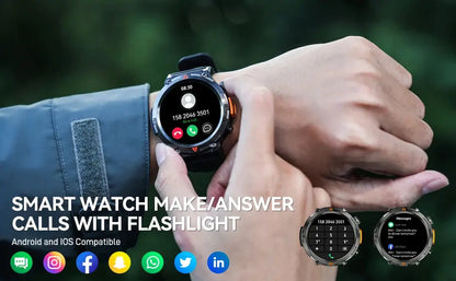 Smart Watch – Bluetooth Call, Health Monitor & Flashlight