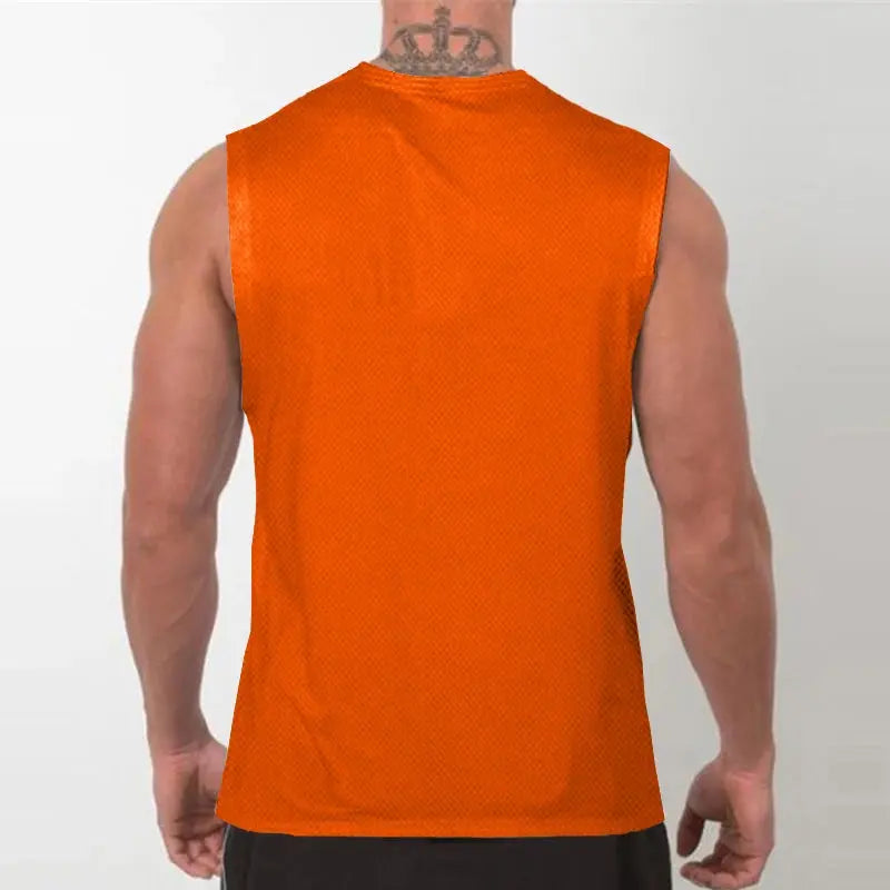 Men’s Sleeveless Gym Tank Top – Quick-Dry Mesh Muscle Workout Shirt