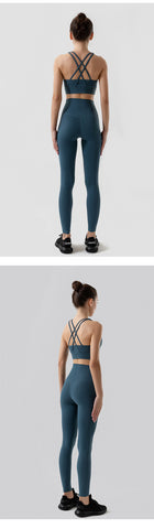 women's yoga sportswear– Fitness Leggings & Bra Top Outfit