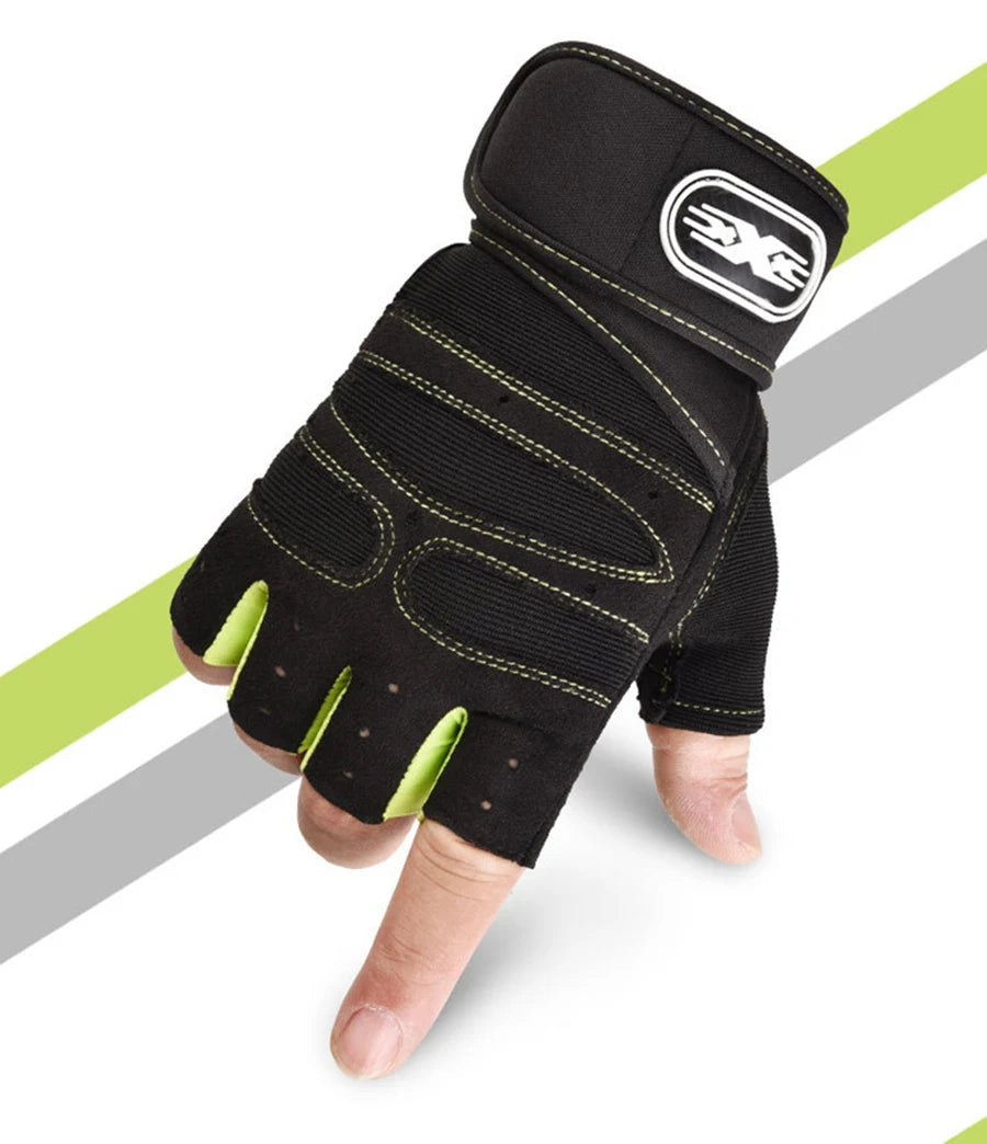 Workout Gloves with Wrist Wrap – Half-Finger Gym & Training Gloves for Men & Women