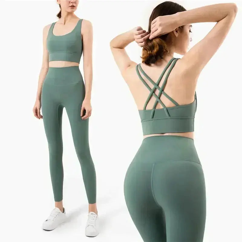 women's yoga sportswear– Fitness Leggings & Bra Top Outfit PeakPursuitFitness