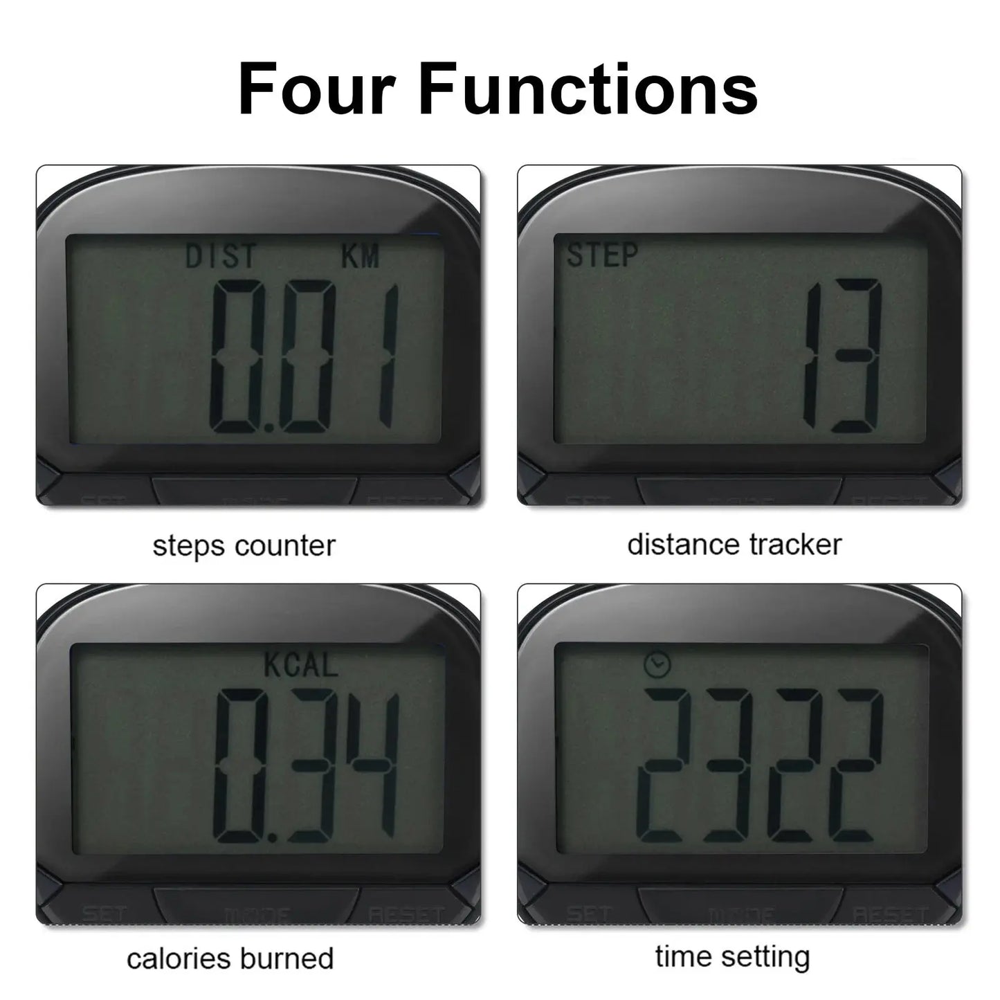 3D Pedometer with Clip – Multi-Function Step Counter & Fitness Tracker