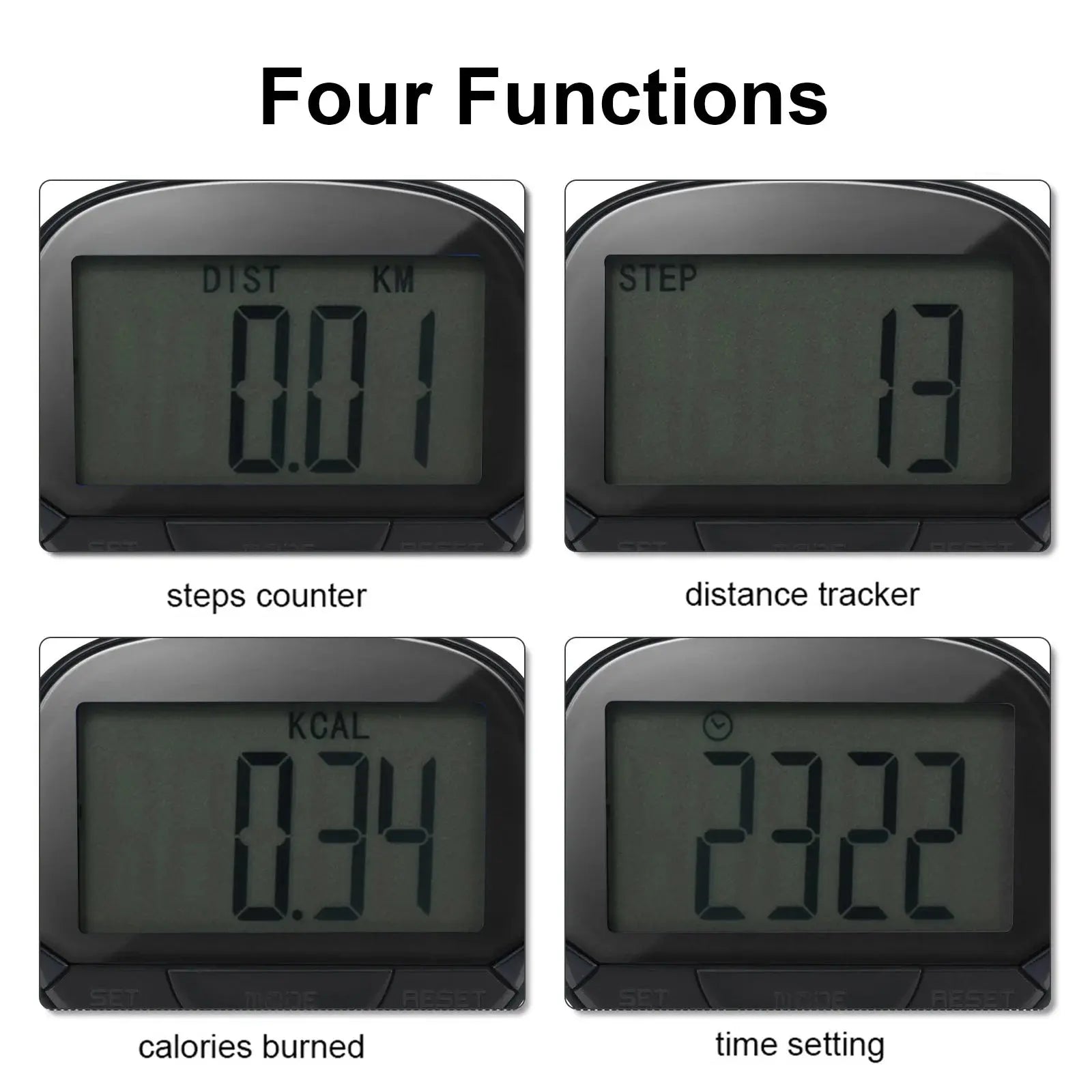 3D Pedometer with Clip – Multi-Function Step Counter & Fitness Tracker
