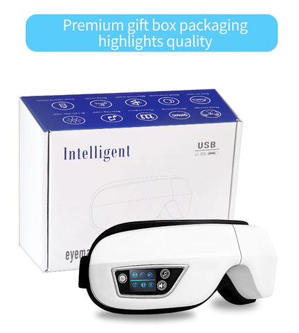 6D Smart Eye Massager – Vibration, Airbag Compress & Bluetooth Music