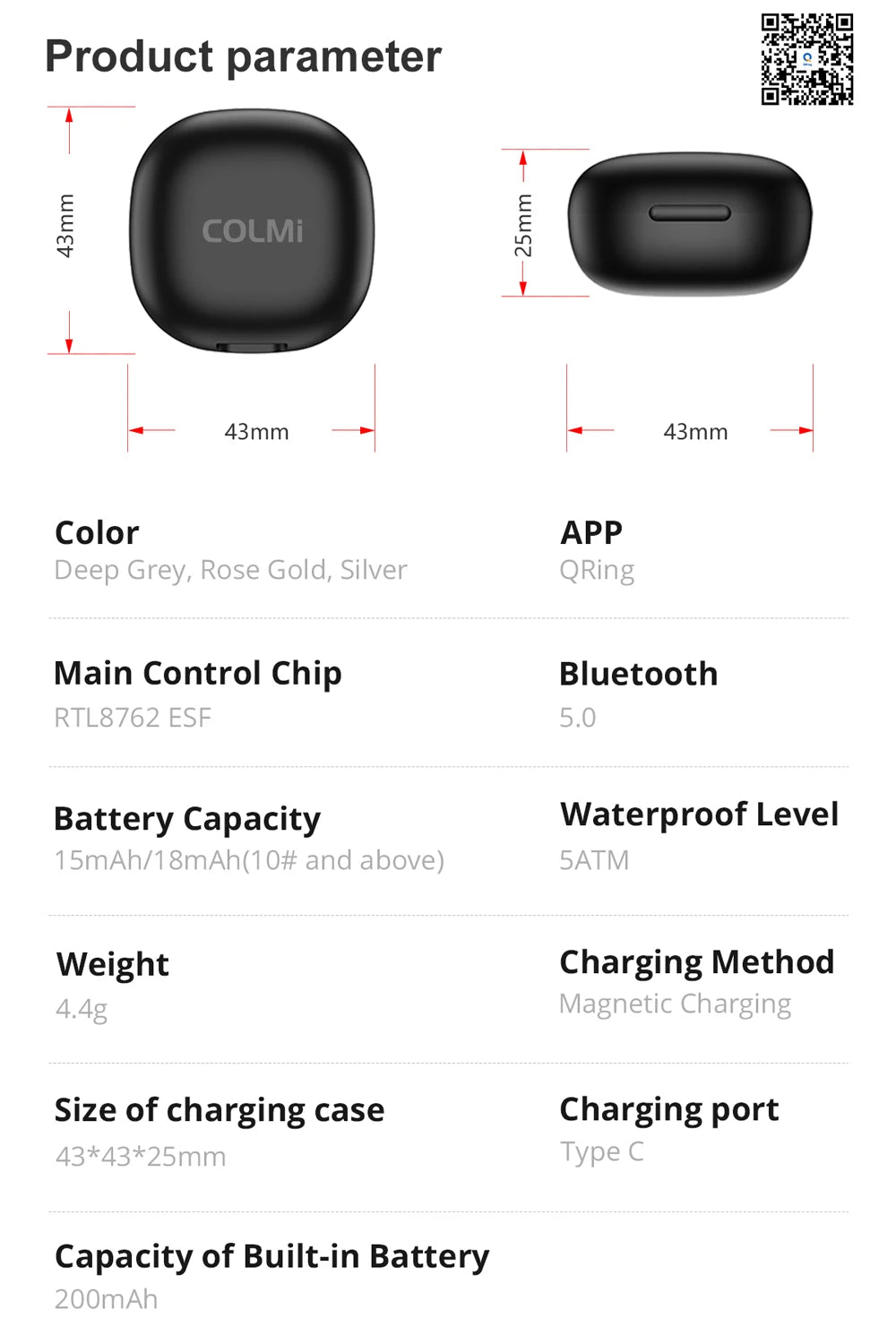 COLMI R10 Smart Ring – Health & Sleep Monitor with Charging Case