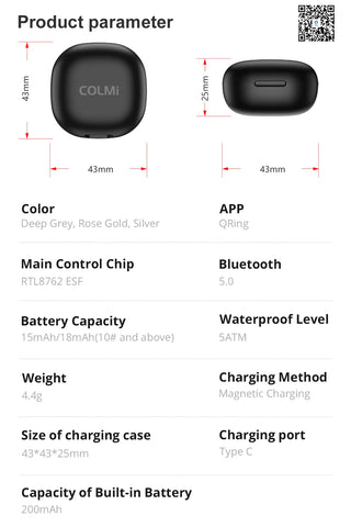 COLMI R10 Smart Ring – Health & Sleep Monitor with Charging Case