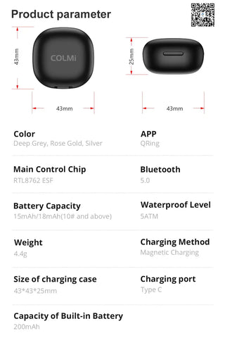 COLMI R10 Smart Ring – Health & Sleep Tracker with Charging Case