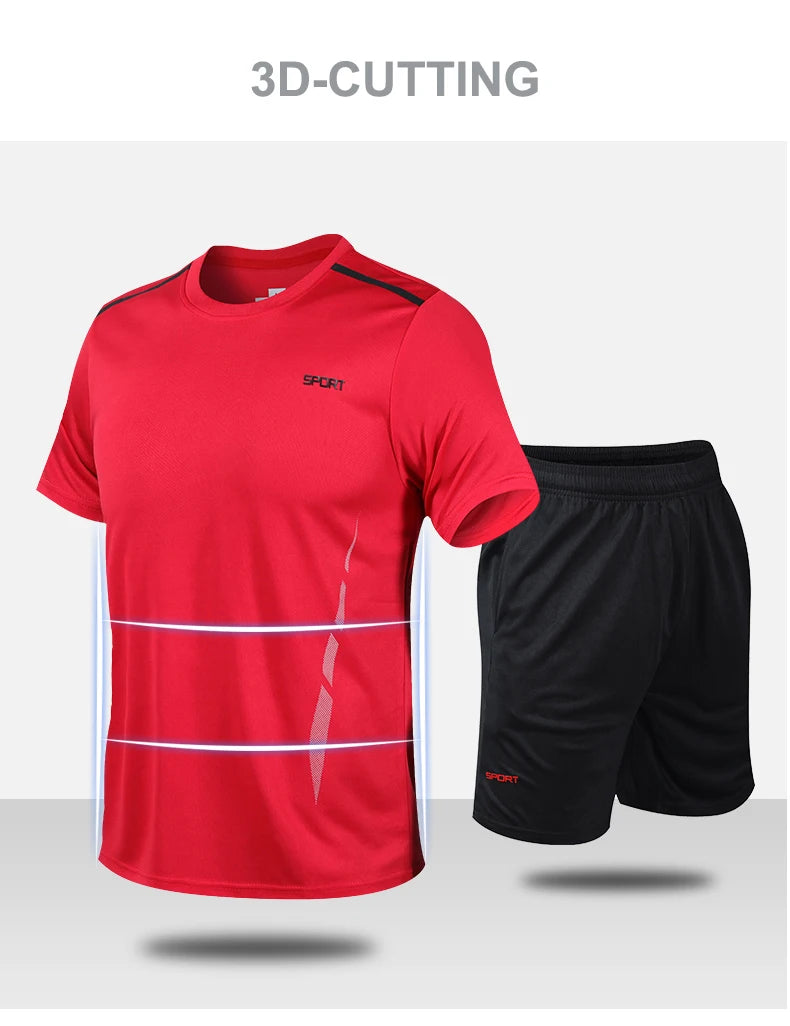 CHRLCK Men’s Quick-Dry Sports Set – Breathable Outdoor Fitness Outfit