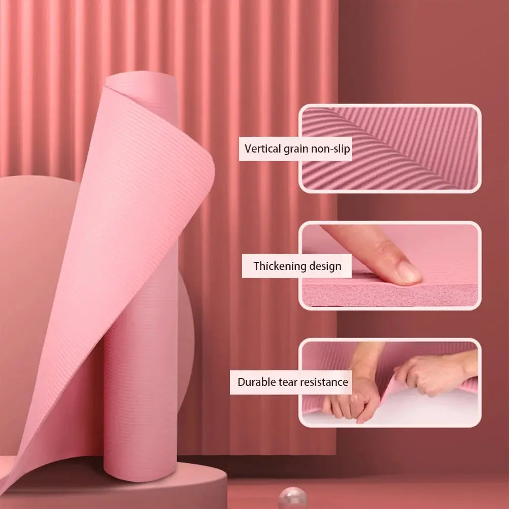 Non-Slip Yoga Mat – Thick Fitness & Exercise Mat for Home Gym