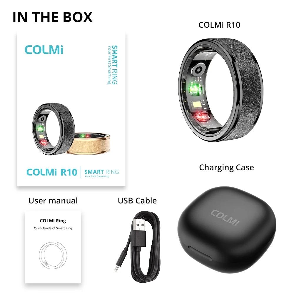 COLMI R10 Smart Ring – Health & Sleep Monitor with Charging Case