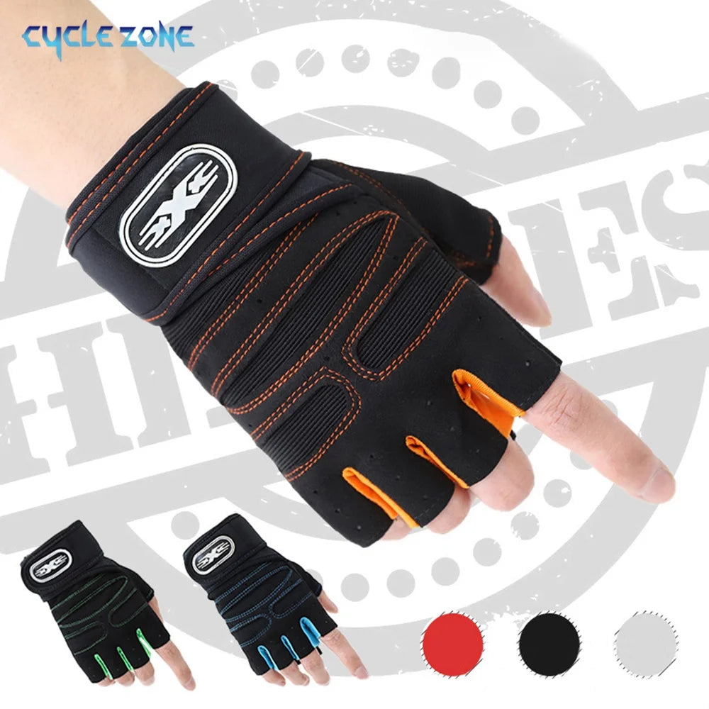 Workout Gloves with Wrist Wrap – Half-Finger Gym & Training Gloves for Men & Women