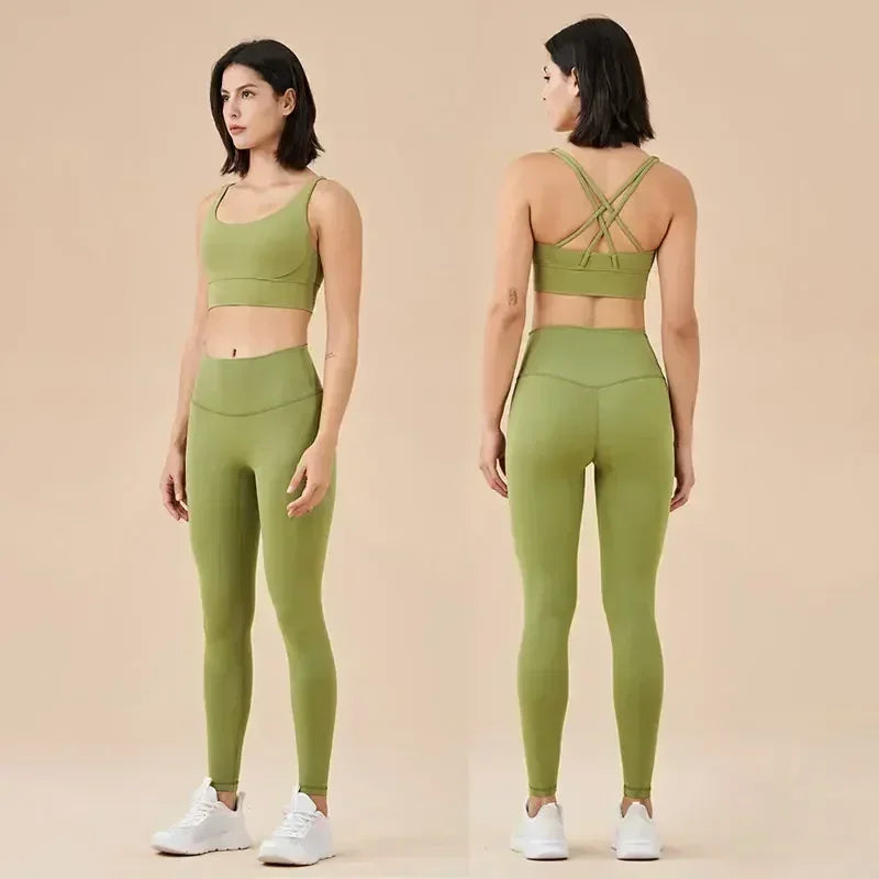 Women’s Yoga Sportswear Set – Fitness Leggings & Bra Top Outfit