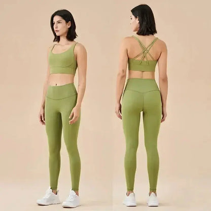 women's yoga sportswear– Fitness Leggings & Bra Top Outfit PeakPursuitFitness