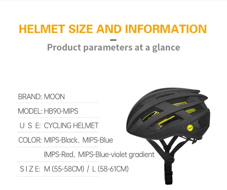MOON MIPS Bike Helmet – MTB & Road Cycling Safety Helmet (54–61cm) PeakPursuitFitness
