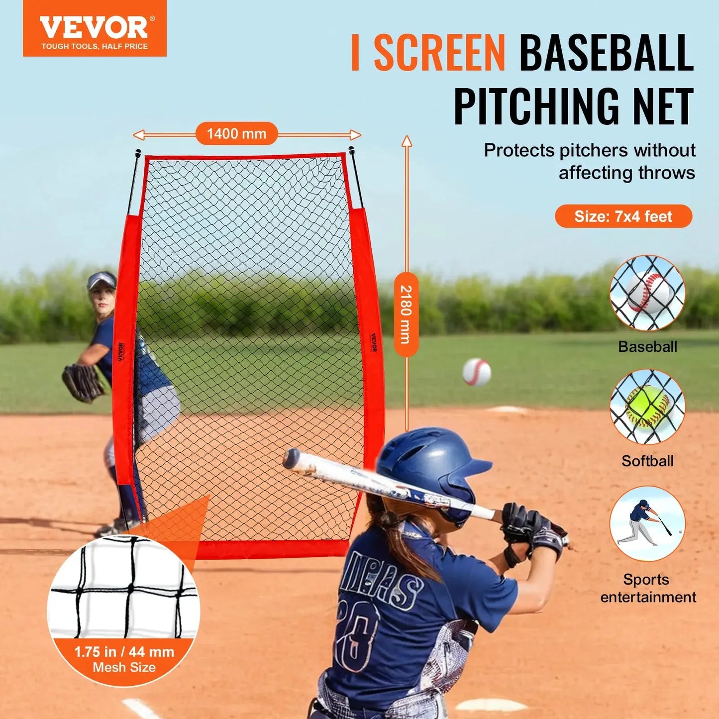 VEVOR Baseball Softball Batting Safety Screen