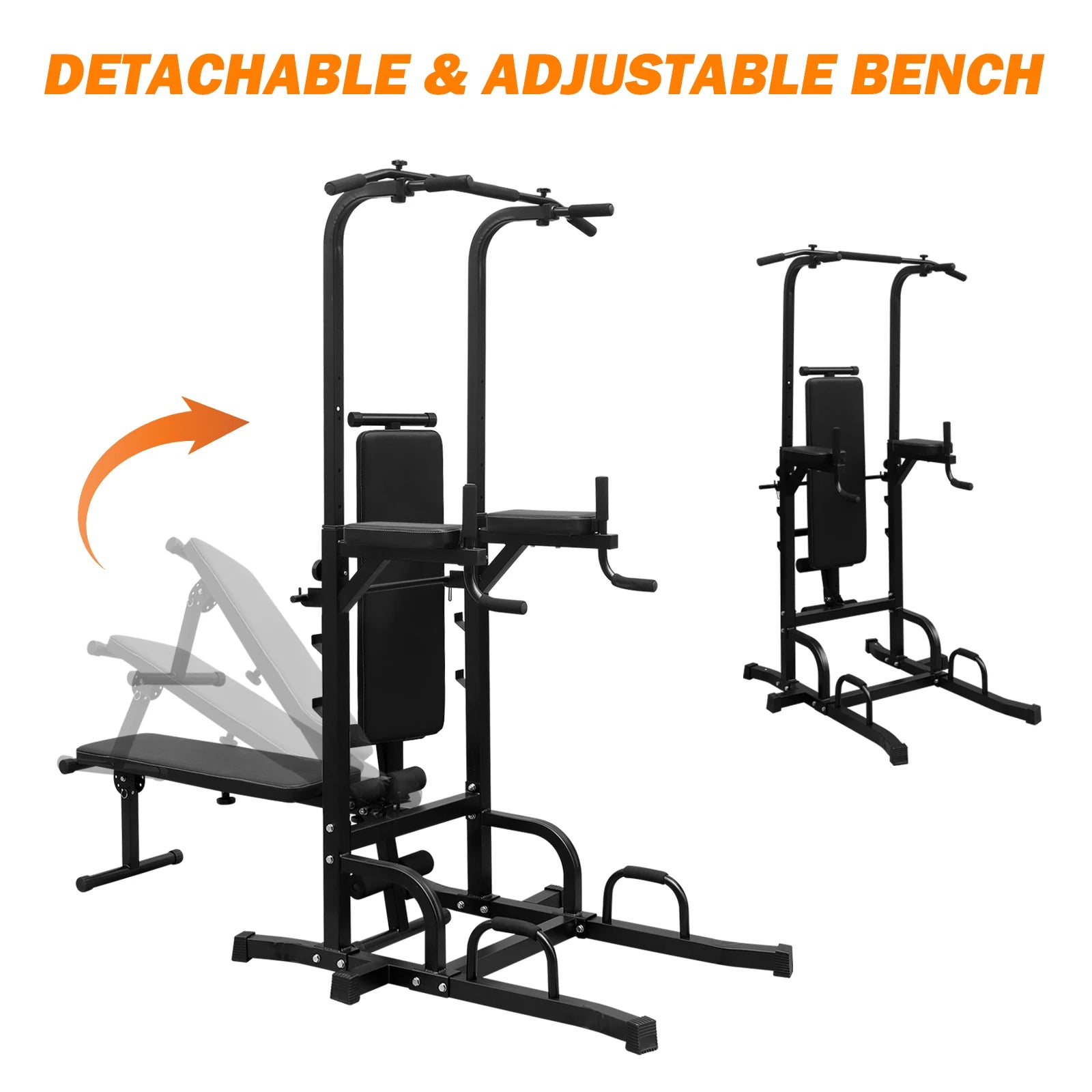 Adjustable Pull-Up & Dip Bar Station – Heavy-Duty Home Gym Fitness Rack