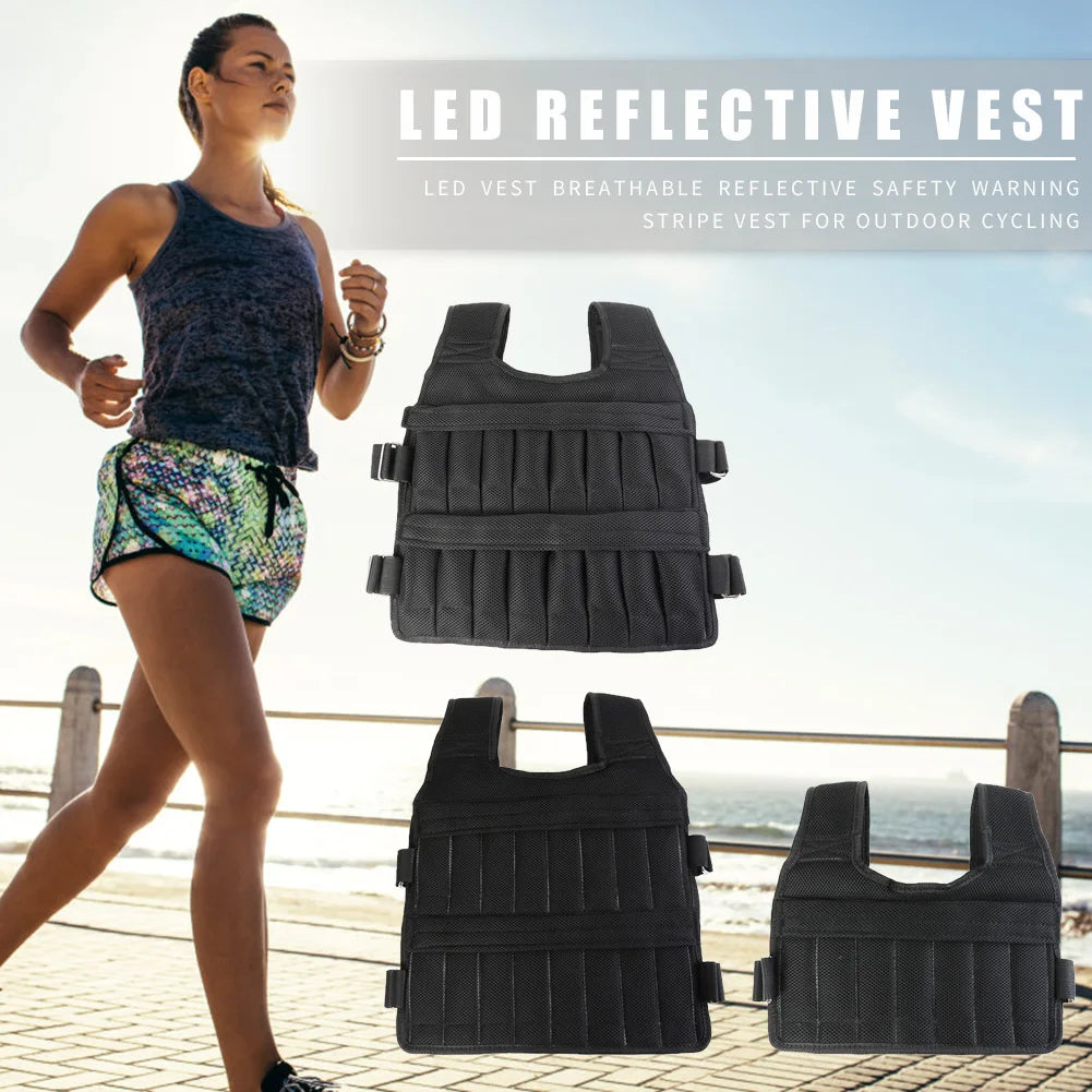 Adjustable Weighted Vest – 3/15/35kg Training Jacket for Running & Workouts