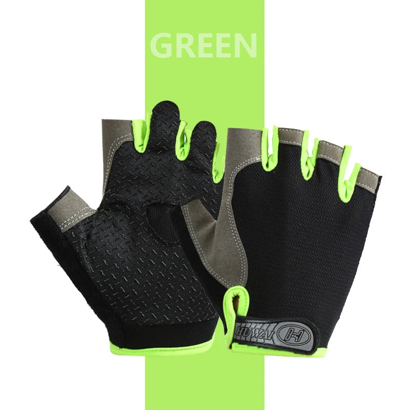 Anti-Slip Half Finger Gym Gloves – Breathable Workout & Cycling Gloves
