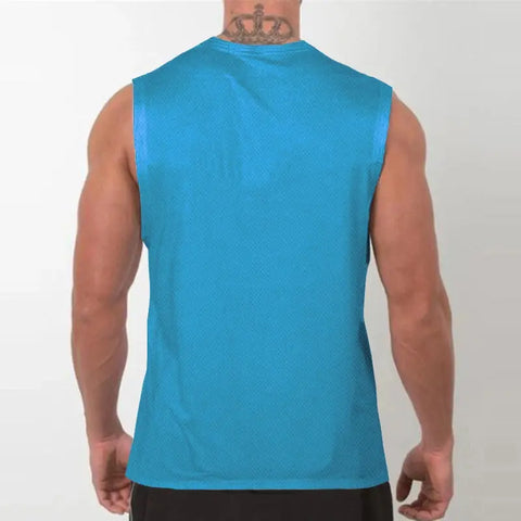 Men’s Sleeveless Gym Tank Top – Quick-Dry Mesh Muscle Workout Shirt
