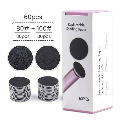 60pcs Sandpaper Discs for Electric Foot File – Callus & Dead Skin Remover