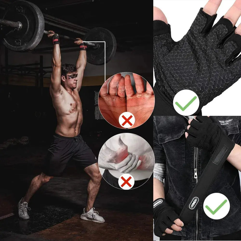 Workout Gloves – Half-Finger Gym & Training Gloves for Men & Women