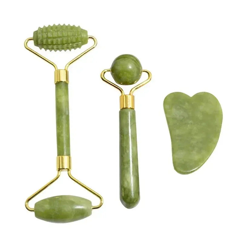 Natural Jade Roller & Gua Sha Set