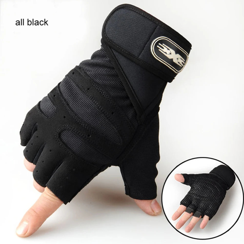 Workout Gloves with Wrist Wrap – Half-Finger Gym & Training Gloves for Men & Women