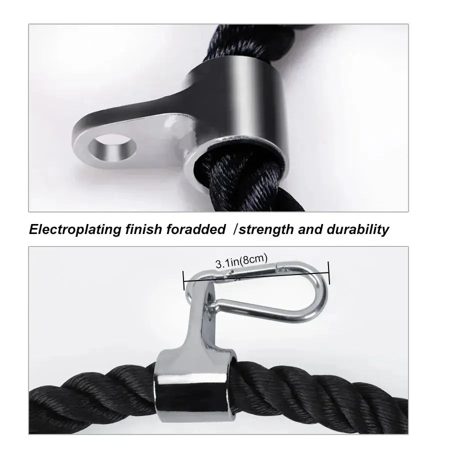 Tricep Rope Cable Attachment – Face Pull & Push Down Gym Accessory