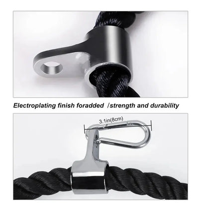 Tricep Rope Cable Attachment – Face Pull & Push Down Gym Accessory