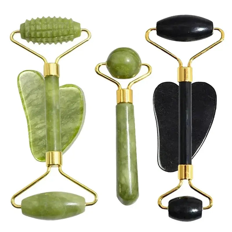 Natural Jade Roller & Gua Sha Set