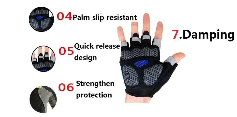 Anti-Slip Half Finger Gym Gloves – Breathable Workout & Cycling Gloves