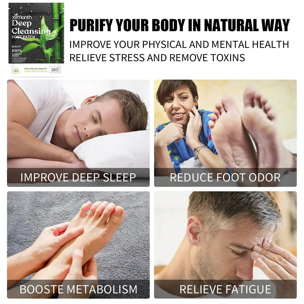 Natural Detox Foot Patches – Herbal Stress Relief & Sleep Aid (10–50PCS)