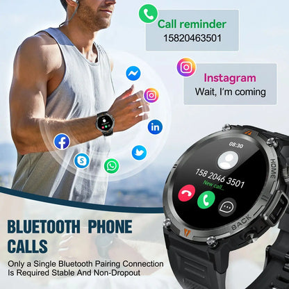 Smart Watch – Bluetooth Call, Health Monitor & Flashlight