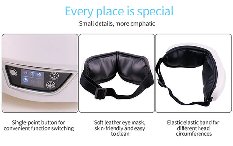 6D Smart Eye Massager – Vibration, Airbag Compress & Bluetooth Music