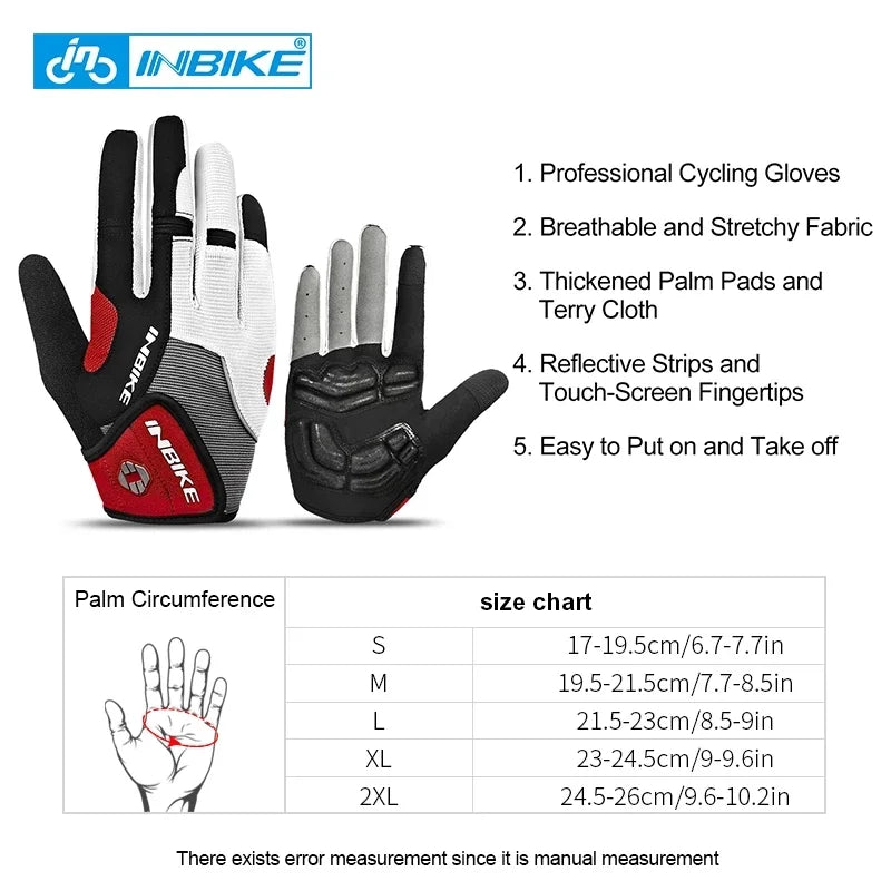 INBIKE Full Finger Cycling Gloves – MTB Touchscreen Bike & Sports Gloves