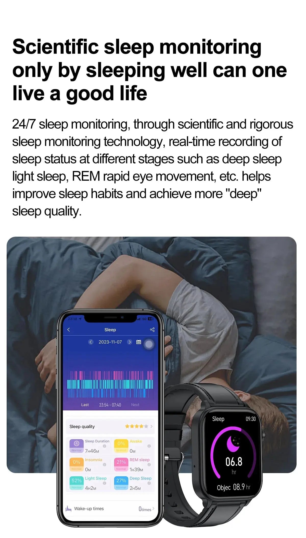LIGE Smart Watch – ECG+PPG, Blood Lipid & Uric Acid Monitor, BT Call