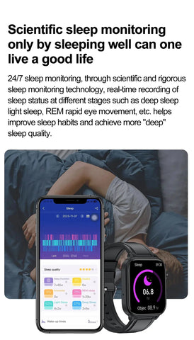 LIGE Smart Watch – ECG+PPG, Blood Lipid & Uric Acid Monitor, BT Call