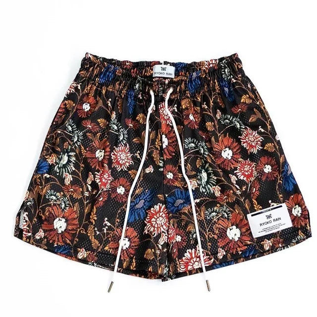 Oil Painting Style Mesh Shorts – Unisex Summer Sports & Training Wear