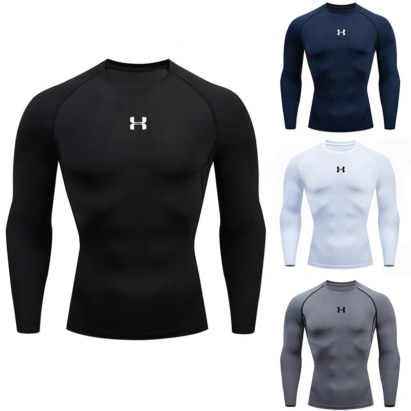 Men’s Long Sleeve Compression Shirt – Athletic Gym & Running Top