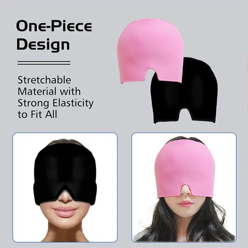 Hot & Cold Gel Head Wrap – Ice Cap Face & Eye Mask for Pain Relief