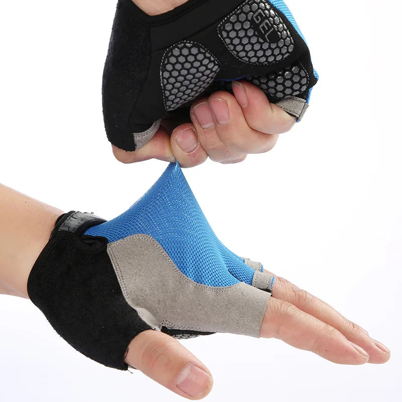 Anti-Slip Half Finger Gym Gloves – Breathable Workout & Cycling Gloves