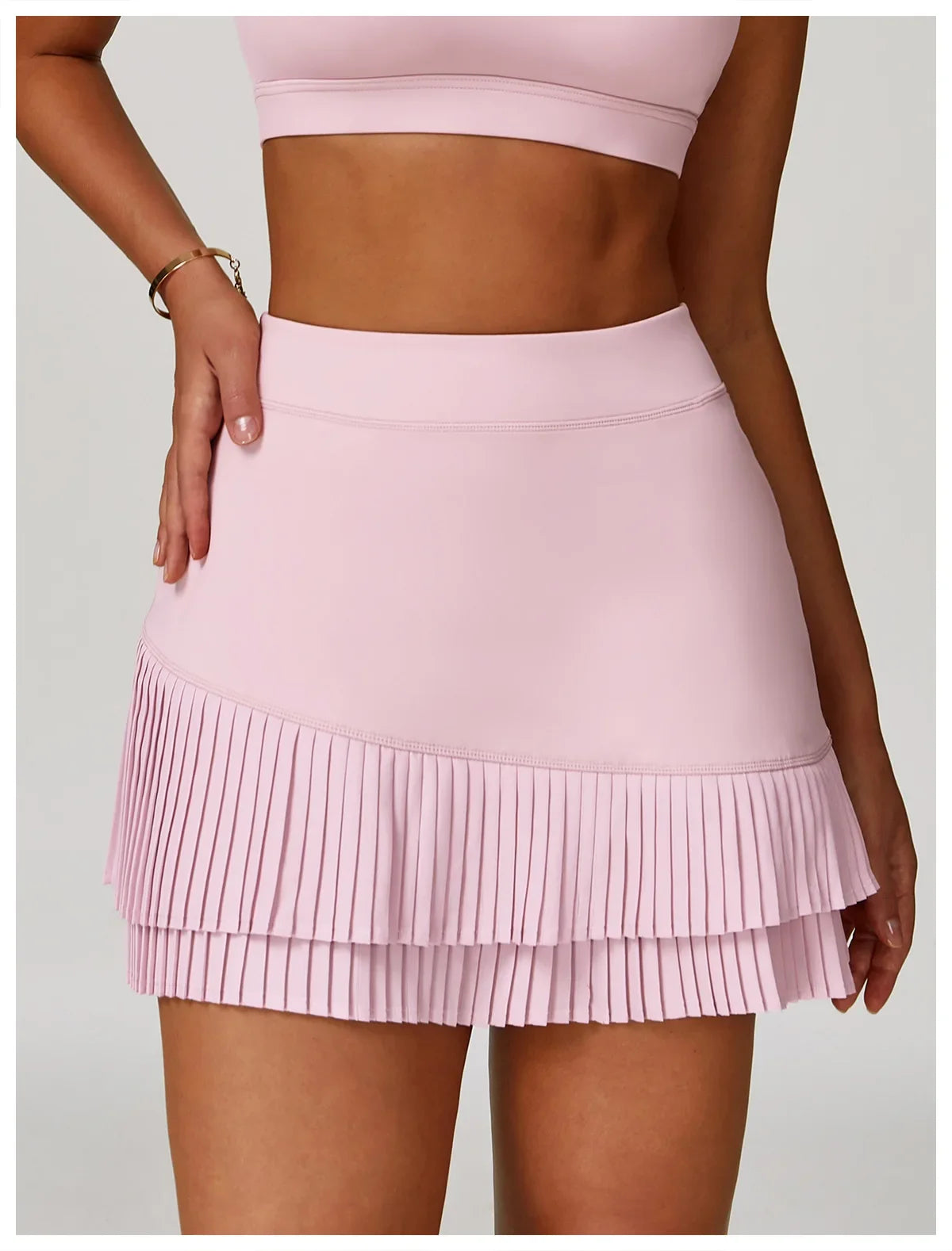 Women’s High Waist Pleated Tennis Skirt – Sports & Workout Skort with Shorts